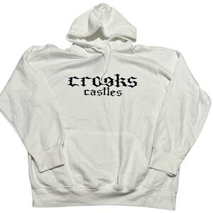 Crooks & Castles Men's pullover hoodie Sweater sweatshirt pockets white size 3XL